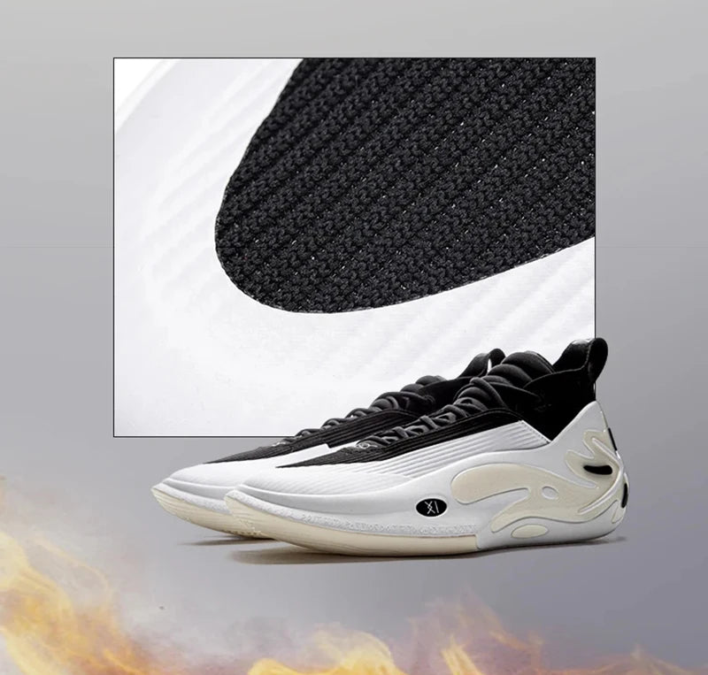 Li-Ning Herren WAY OF WADE 11 WHITE HOT Professionelle Basketballschuhe mit Carbonplatte und Dämpfung, Indoor-Sneaker ABAU049