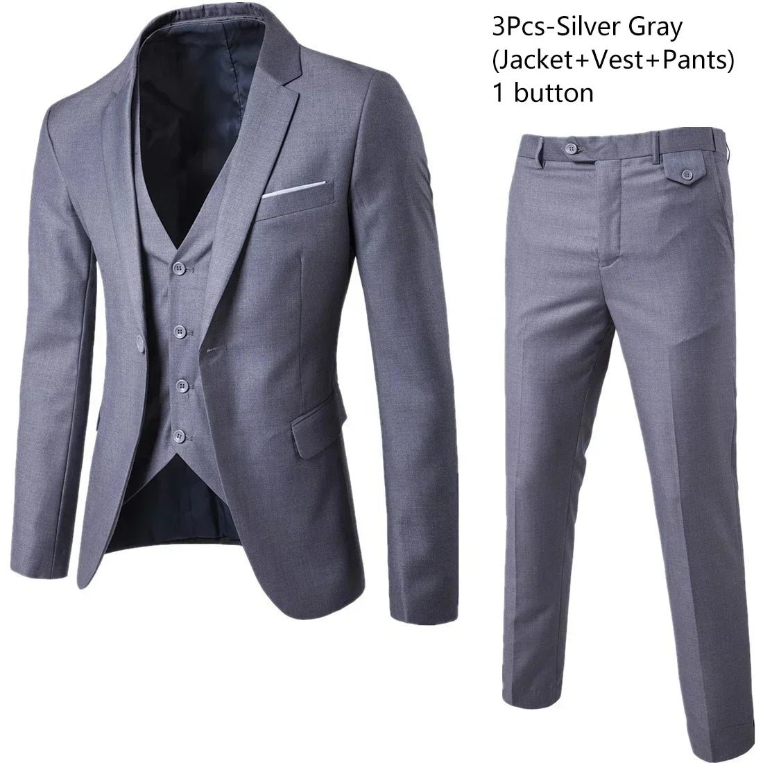 Hochzeitsanzüge für Männer, 3-teiliges Set, elegante Jacken, Weste, Hosen, Blazer, formelles Outfit, modisch, klassisch, komplettes 2024-Kostüm