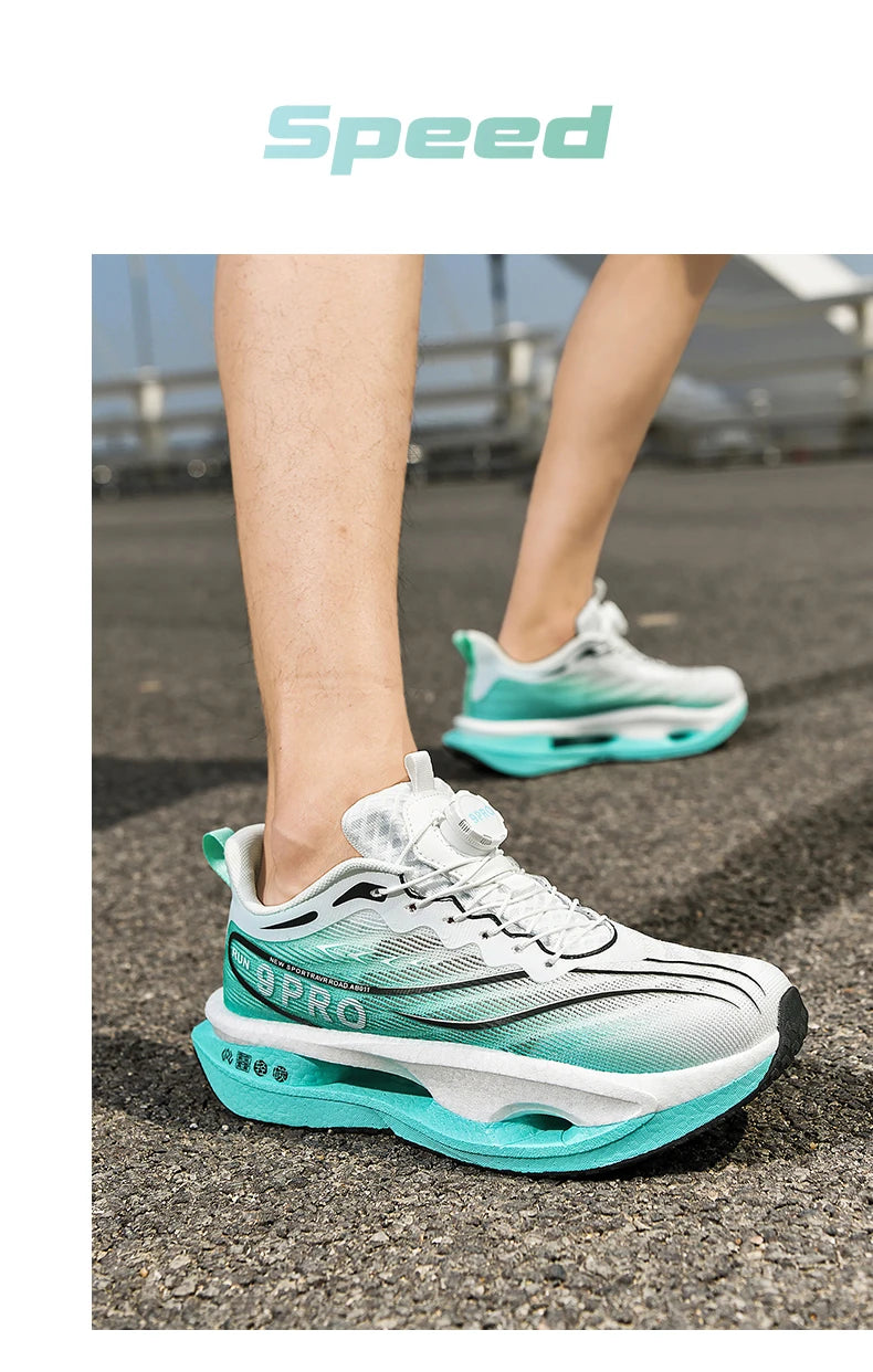 Spezialität Carbon Platte Sport Laufschuhe Marathon Air Kissen Männer Atmungsaktive Leichte Frauen Bequeme Rutschfeste Turnschuhe