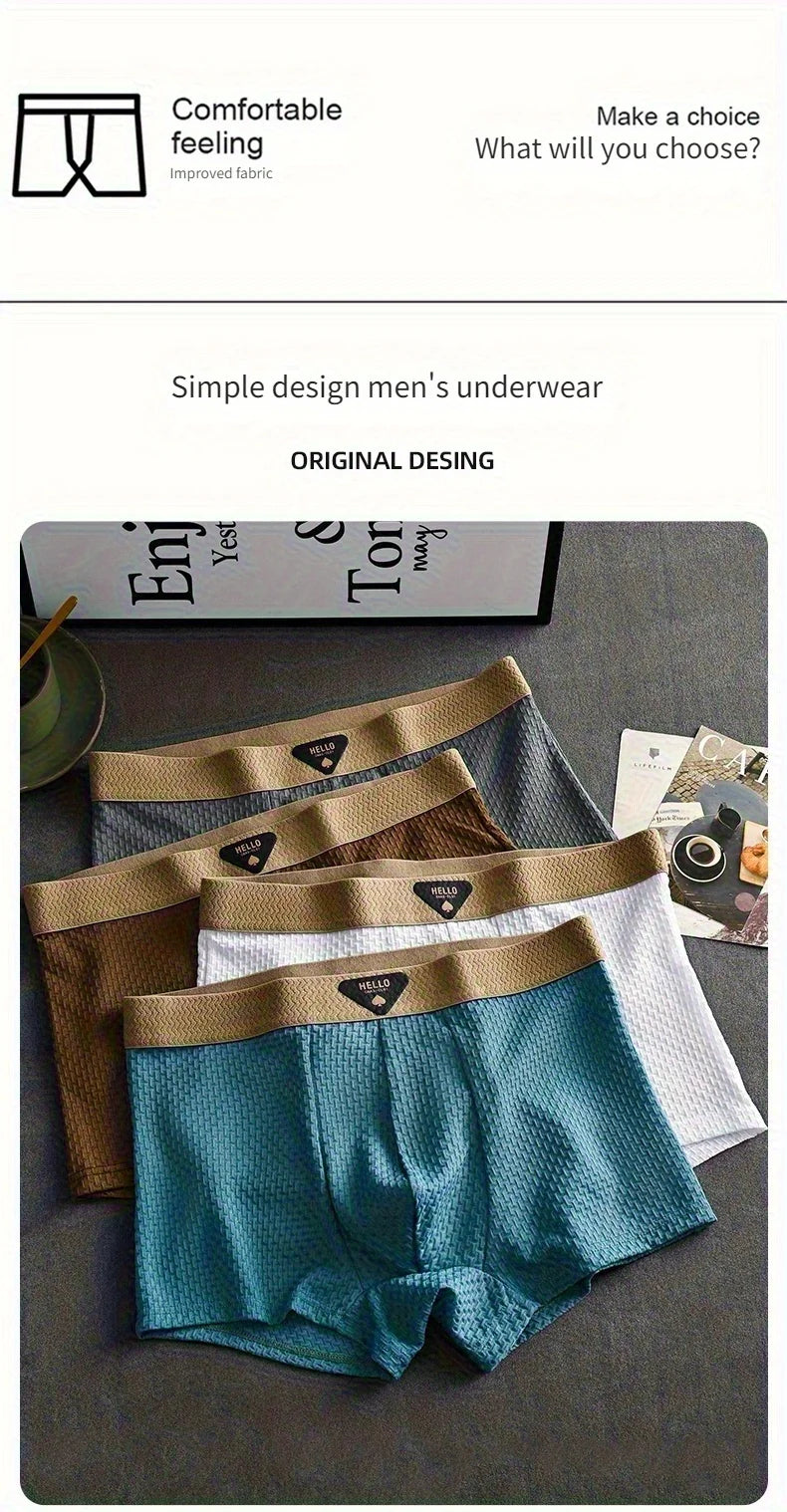 1/4 Stück Herren-Unterwäsche aus Eisseide, heiße Dessous, dünne Boxershorts, coole Unterhosen, atmungsaktive sexy Slips, U-förmige Shorts, Größen L-6XL