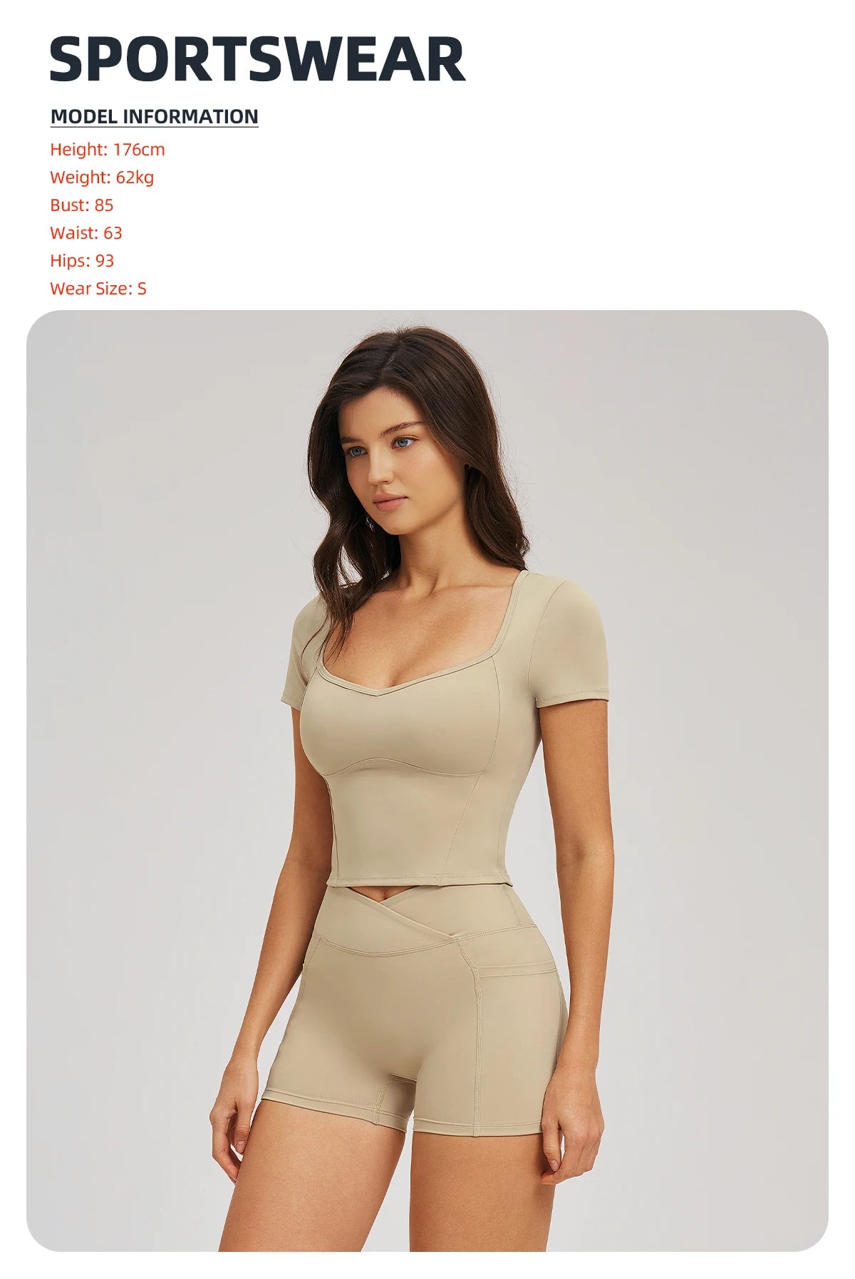 Premium Damen Yoga Kurzarm-Oberteil 78% Nylon 22% Spandex Slim Fit Atmungsaktiv Feuchtigkeitsableitend Dehnbar Workout Gym Activewear Alltag & Fitness