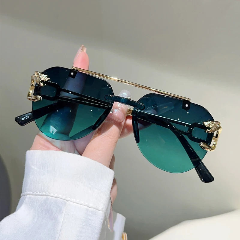 KAMMPT Randlose Pilot Sonnenbrille Männer Mode Vintage Gradienten Casual Shades Frauen Trendy Marke Design Outdoor Decor Sonnenbrille