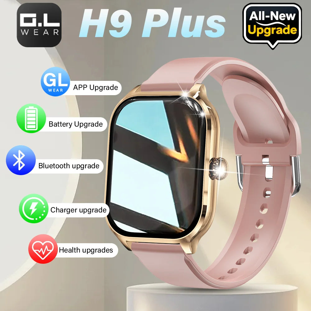 LAXASFIT Neue H9 Promax Smartwatch mit Zifferblatt zur Antwort von Anrufen, Kalorienverfolgung, Herzfrequenz-Oximetrie-Überwachung, Bluetooth-Smartwatch