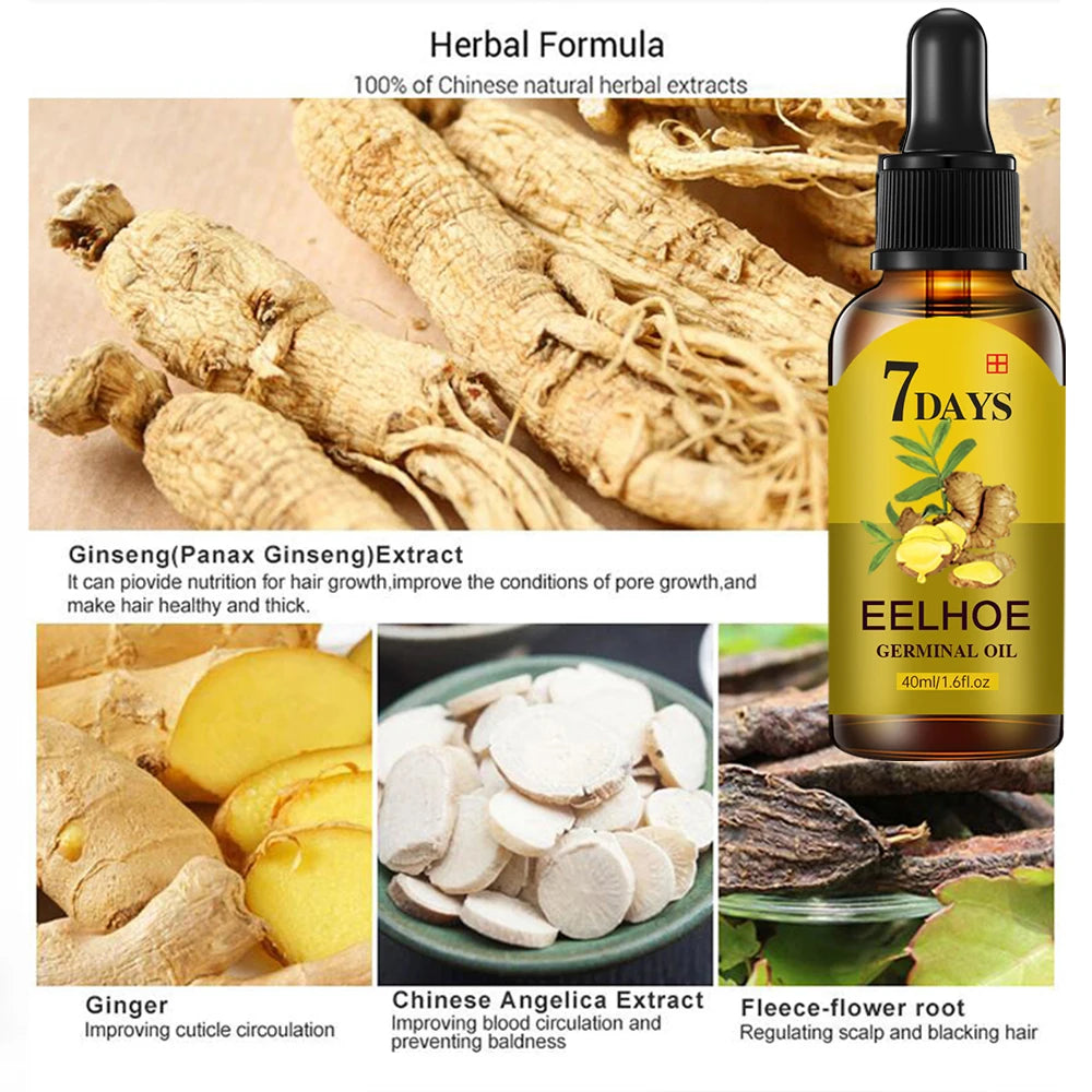 Haarwuchs Serum schnell wachsendes Haar ätherisches Öl Schönheit Haarpflege/40ml dichtes Nachwachsen Ingwer Haar fördert die Regeneration