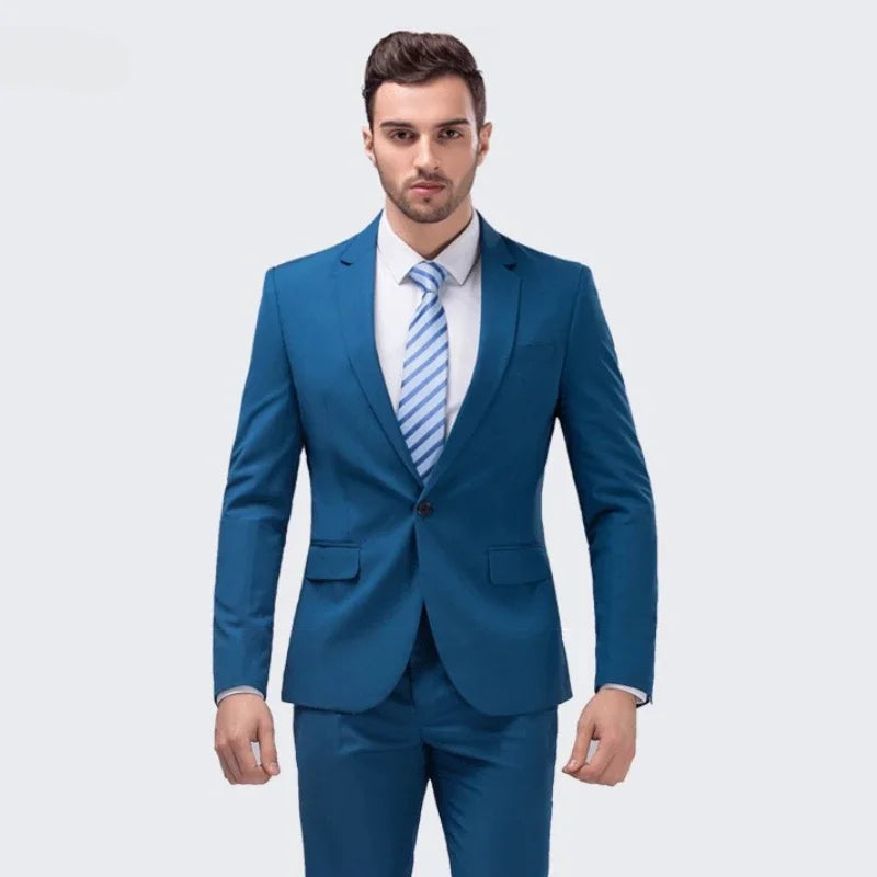 Men Suits Set Jackets Pants 2 Pieces Elegant For Wedding Slim Fit Blazers Formal Outfit Fashion Classic Full 2025 Costume