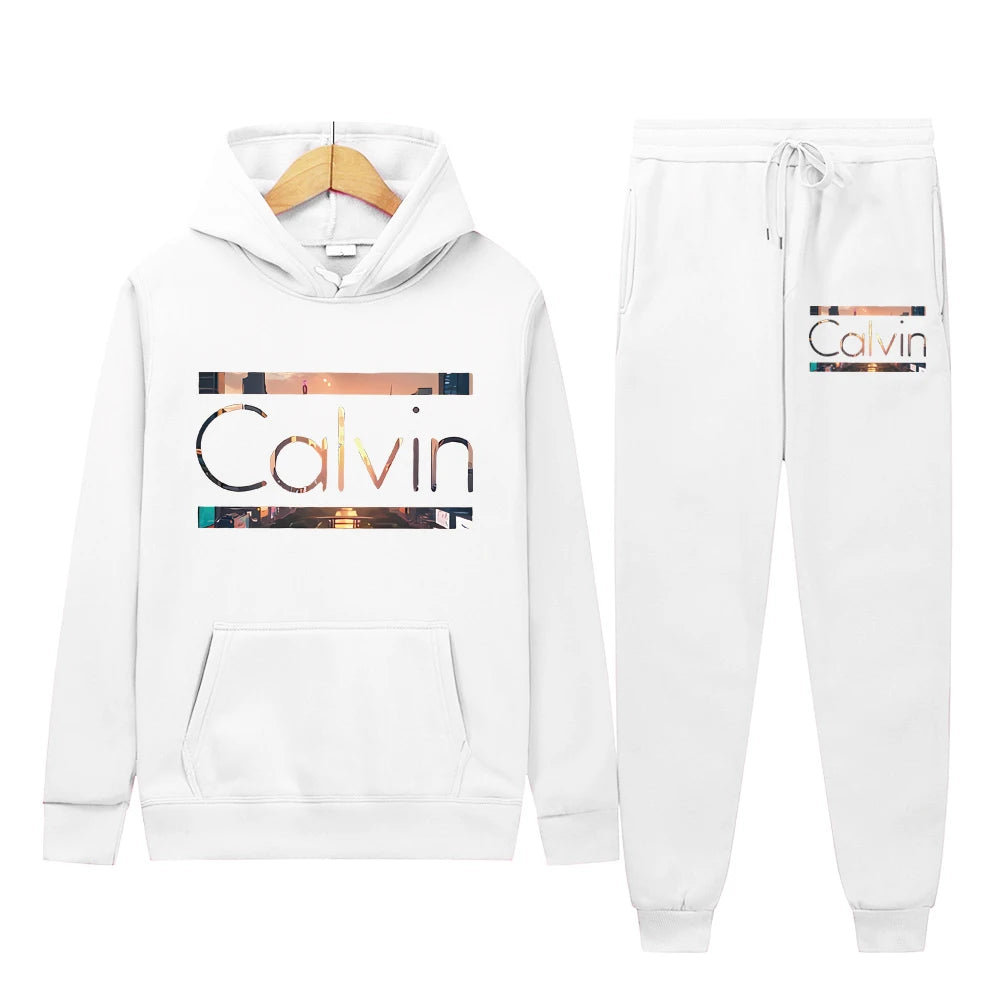 Men's autumn and winter loose hooded sweatshirt New York City letter printed long sleeved warm pullover