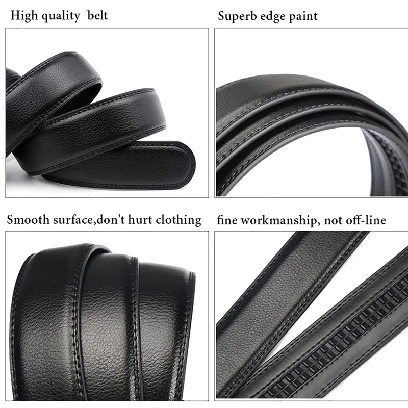 Hochwertiger Herrengürtel, 110 cm, 120 cm, 130 cm, Luxusgürtel, schwarze Herren-Jeansgürtel mit automatischer Schnalle, Anzuggürtel