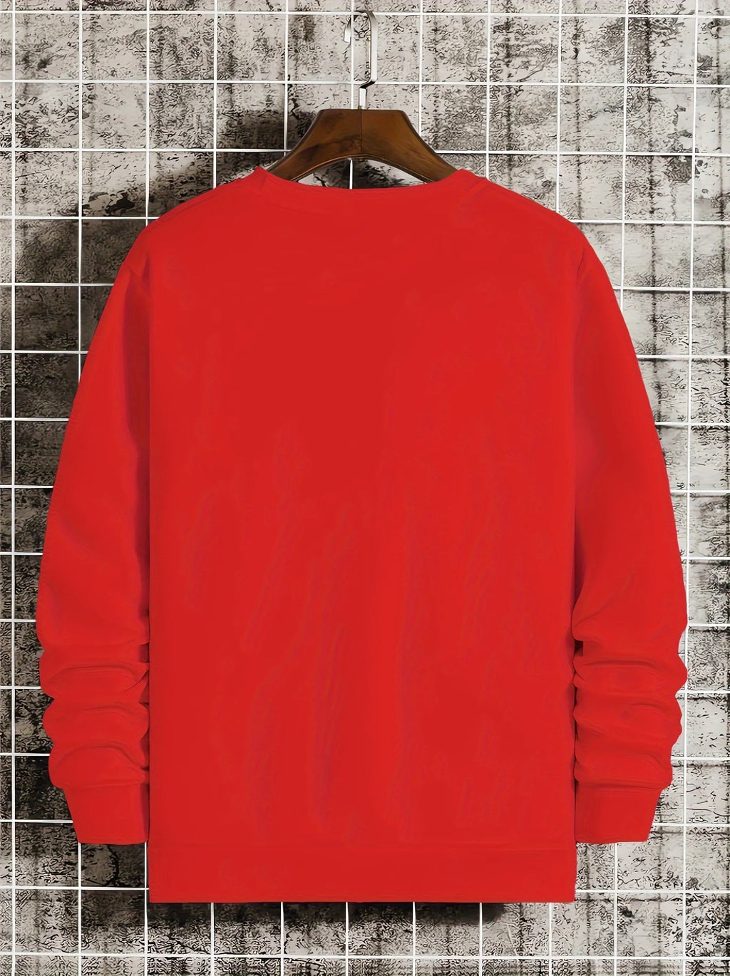 Men's autumn and winter fashionable casual loose Brooklyn letter pattern printed long sleeved round neck sweatshirt