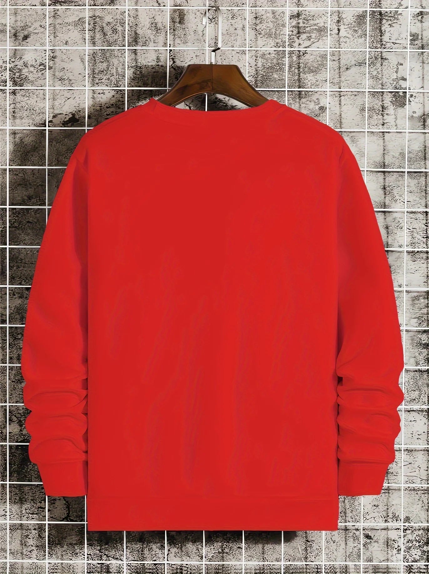 Men's autumn and winter fashionable casual loose London England letter graphic printed long sleeved round neck sweatshirt