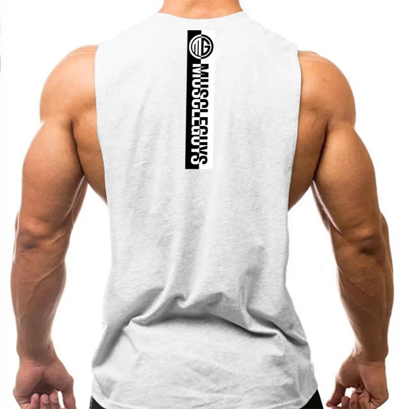 Gym Fitness Workout Laufen Tank Tops Sommer Casual Baumwolle Atmungsaktive Ärmellose Westen Herren Bodybuilding Muscle Sport T-shirts