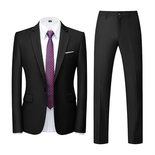 22 Farben einreihige formelle Hochzeit Anzüge Herren bekleidung Mode einfache Männer Business Social Prom Party Kleid 2 Stück Set