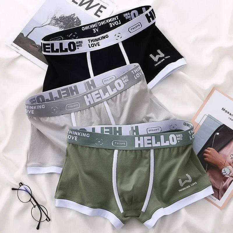 1Pcs Männer Baumwolle Boxer Shorts Höschen Unterwäsche3 Farben L XL 2XL 3XL Weichen Brief Gürtel Atmungsaktive Soft Mode sport