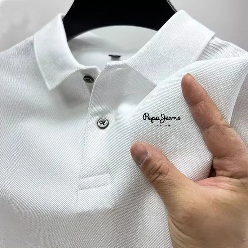Herren Kurzarm-Poloshirt 2026 – Neues Business-Casual Atmungsaktives Oberteil für den Sommer – Modische Golf-Polos in Unifarben