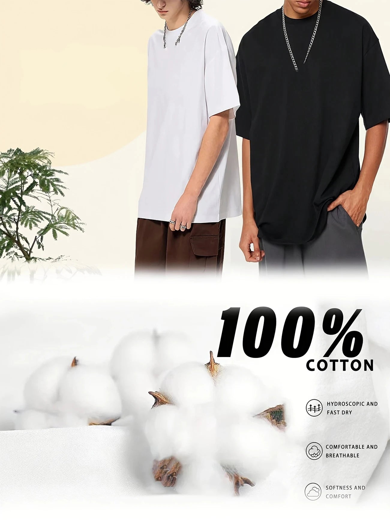 Herren-T-Shirt, hochwertig, 100 % Baumwolle, Rundhalsausschnitt, kurze Ärmel, klassisch, schwarz, weiß, reine Farbe, T-Shirts, Frühling, Sommer, lässig, cooles Oberteil