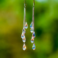 Fashionable Crystal Tassel Earrings, Long and Elegant Earrings, Romantic Valentine's Day Gift, Women's Earrings