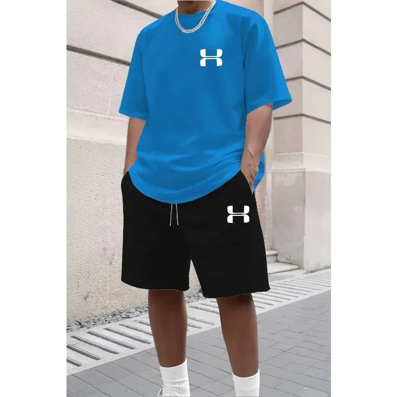 2026 Herren Sportanzug-Set, bestehend aus kurzem Hemd und Sportshorts, zwei Freizeitanzüge