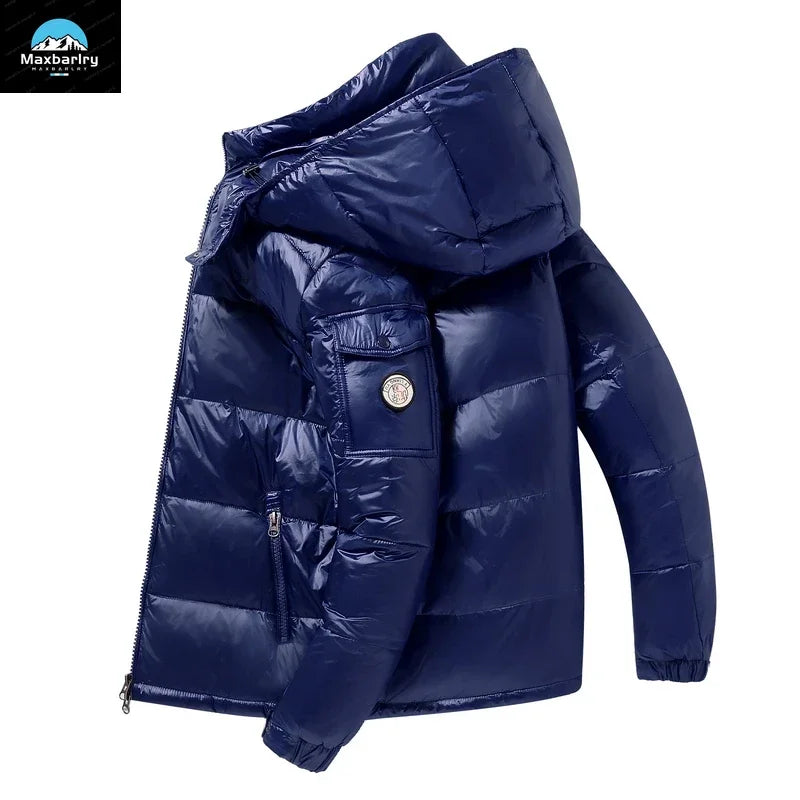 2024 Winter Neue Herren Puffer Jacke Mode Dicke Männer Frauen Ente Unten Jacke Im Freien Warme Casual Mäntel Feste Kapuze Mäntel