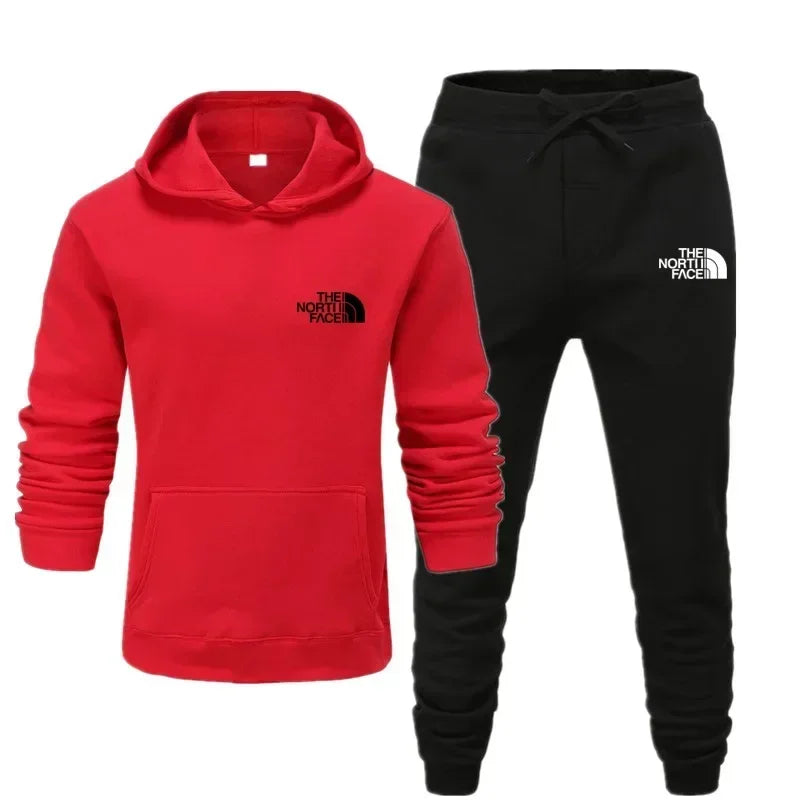 Herbst und Winter neues Herren-Sportbekleidungsset, modisches Outdoor-Herren- und Damen-Kapuzenpullover und Hose, 2-teiliges Set