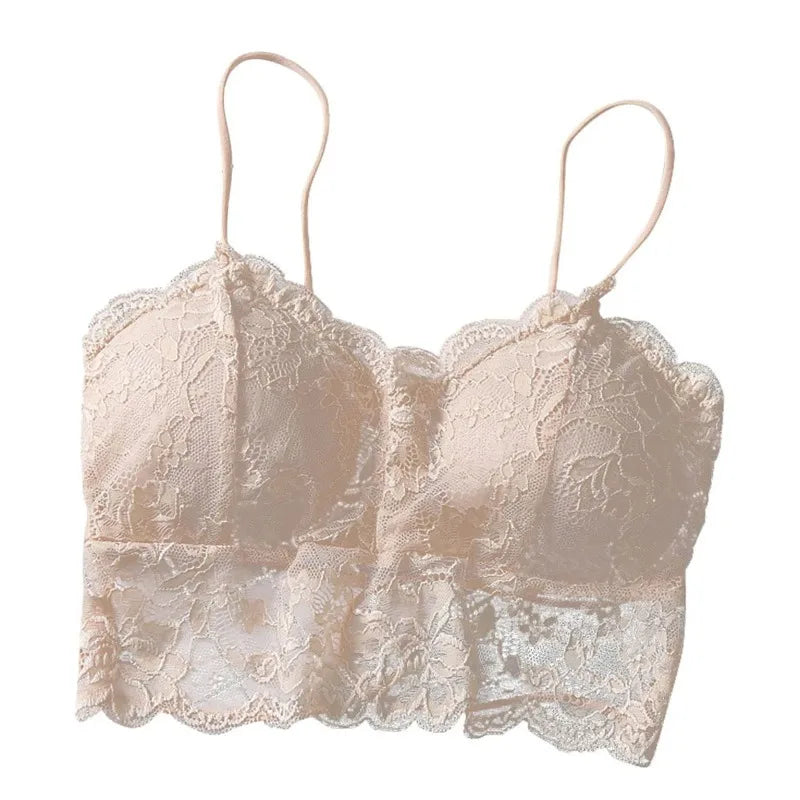 Sommer Frauen Spitze Sexy Top Sonne Ärmellose Tops gepolsterte Bralette Bh Bustier Reißverschluss Zurück Club Crop Tank dessous soi беnosti