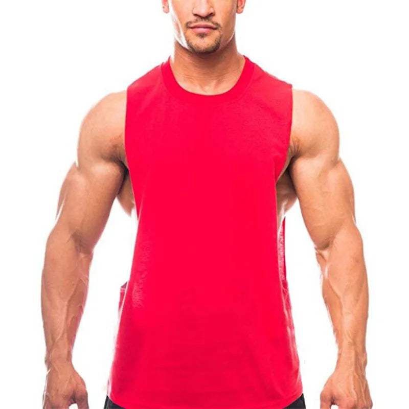 Gym Fitness Workout Laufen Tank Tops Sommer Casual Baumwolle Atmungsaktive Ärmellose Westen Herren Bodybuilding Muscle Sport T-shirts