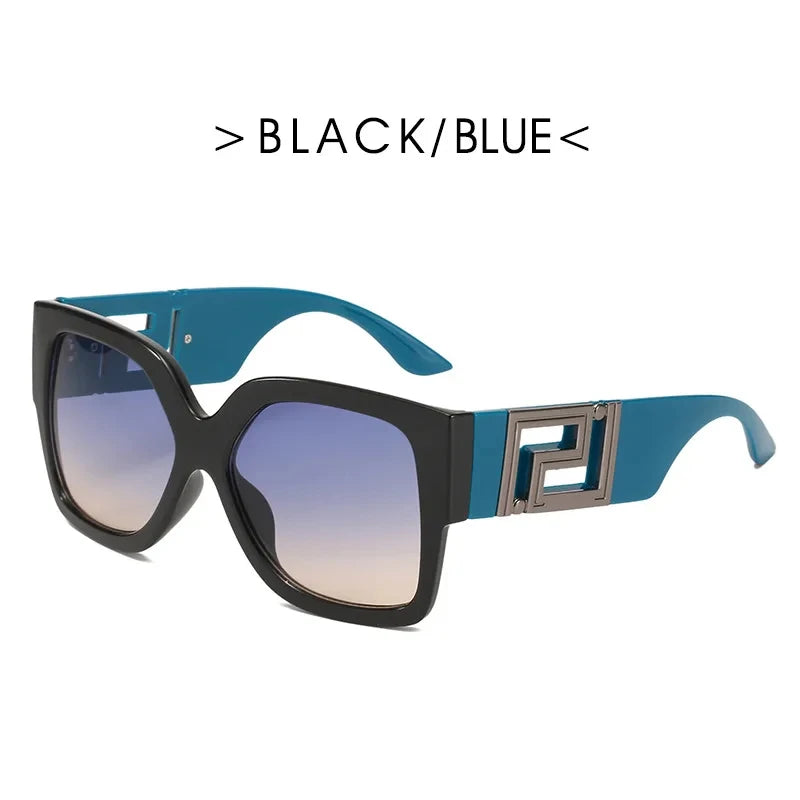 Unisex Übergroße Quadratische Sonnenbrille 2026 Neuer Trend UV400-Schutz Vintage Verlaufsgläser Blendschutz Modische Brillen für Männer und Frauen