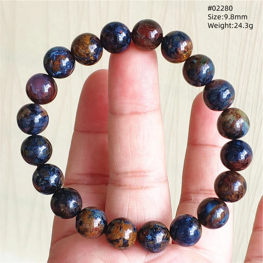 Natürliche blaue Pietersite Runde Perlen Armband Schmuck 12,5 mm Feuer Pietersite Namibia Feuer Pietersite Seltene Steinperlen AAAAAA