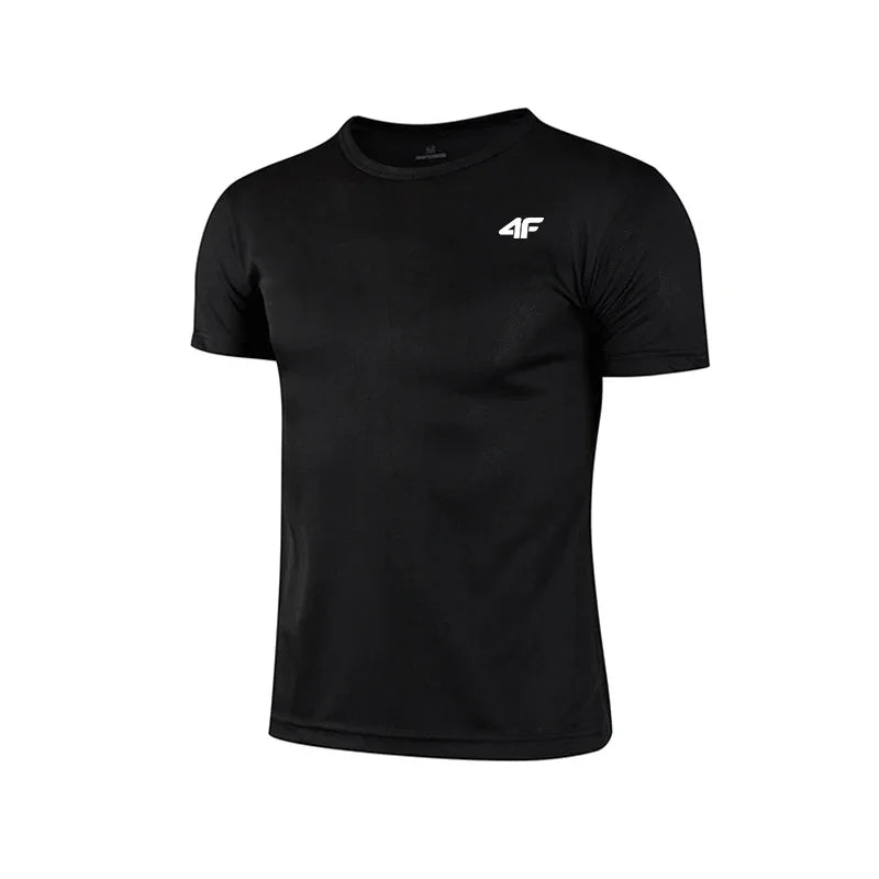Sommer-Trainings-T-Shirt für Herren, hochwertig, atmungsaktiv, schnell trocknend, kurzärmelig, Top für Marathon, Fitnessstudio, Fitness, Basketball-T-Shirts