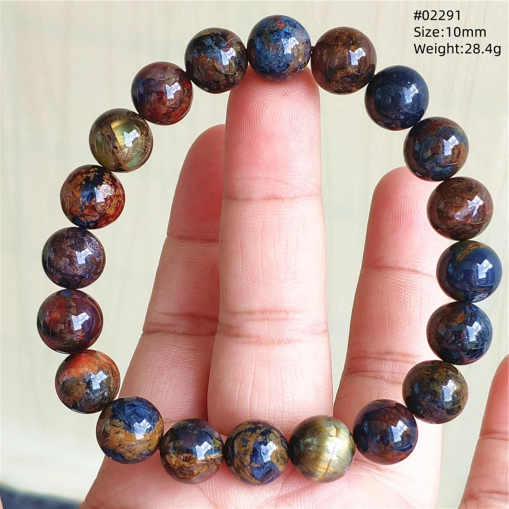Natürliche blaue Pietersite Runde Perlen Armband Schmuck 12,5 mm Feuer Pietersite Namibia Feuer Pietersite Seltene Steinperlen AAAAAA