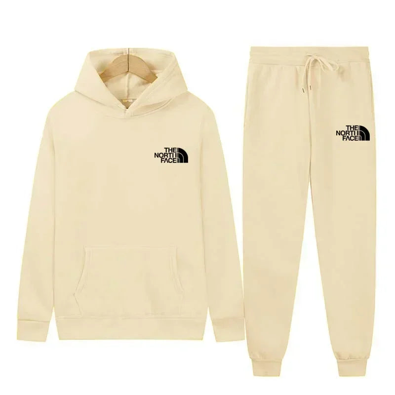 Herbst und Winter neues Herren-Sportbekleidungsset, modisches Outdoor-Herren- und Damen-Kapuzenpullover und Hose, 2-teiliges Set