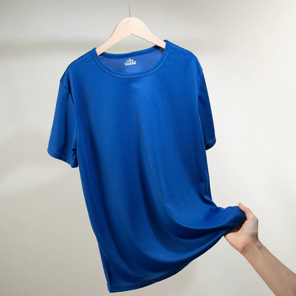 Mehrfarbiges, schnell trocknendes, kurzärmliges Sport-T-Shirt, Fitnessstudio-Trikots, Fitness-Shirts, Trainer-Lauf-T-Shirt, atmungsaktive Sportbekleidung für Herren