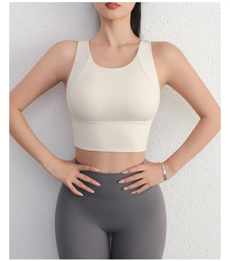 Frauen Sport Feste Brust Pad Bh Weibliche Freizeitsport Workout Tank Top Damen Gym Kleidung Yoga Sport Tragen