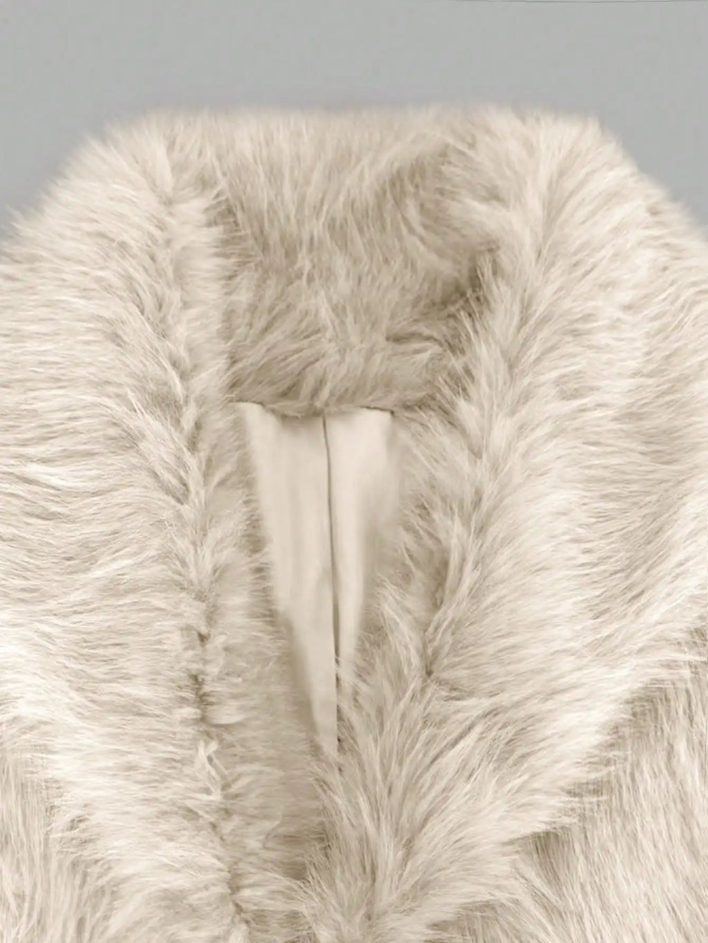 Luxuriöser Kunstpelzmantel für Damen, Winter, warm, flauschig, pelzige Jacke, Reverskragen, kurze Oberbekleidung