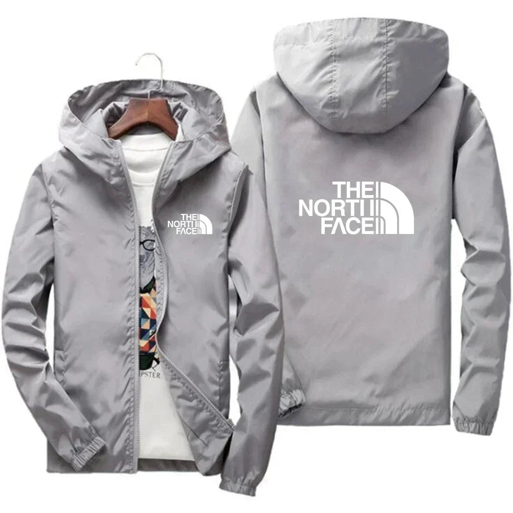 2025, modische, winddichte Herren-Jacke mit Reißverschluss und Kapuze, lässige Outdoor-Sportbekleidung für Streetwear, Laufen und tägliche bequeme Kleidung