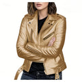 Spring Autumn plus Size Women's Short Biker Style PU Leather Jacket Slim Fit Winter Coat Female Fashion Outerwear Coat