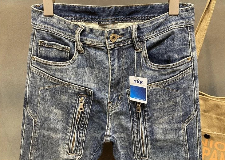 Jeans für Herren, Harem, zerrissen, hochwertige, lockere Herren-Cowboy-Hose, Buggy, stilvoller Punk-Boot-Cut, Vintage-gerissene, gewaschene Retro-Hose, L