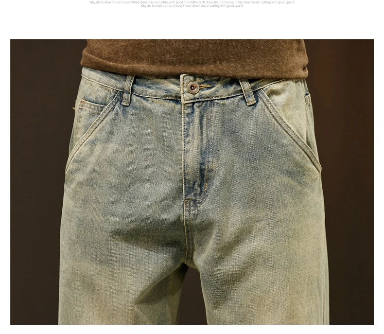 Männer 95% Baumwolle Jeans Hohe Qualität Lose Harem Hosen Mode Baggy Casual Outdoor Arbeit Denim Hosen Marke männer Kleidung