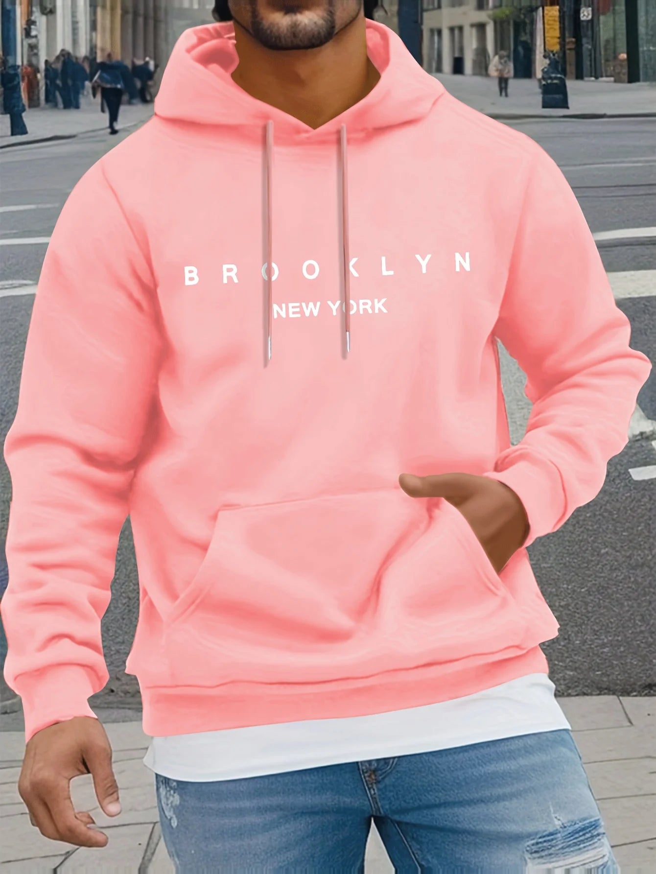 BROOKLYN NEW YORK Klassischer Briefdruck Herren Damen Kapuzenpullover Herbst Winter Outdoor Urlaub Fitness Lässiges warmes Sweatshirt
