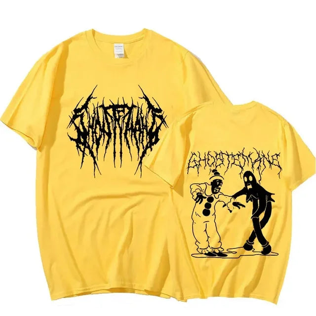 Männer Frauen Drucken T-shirt Mode Hip Hop Metall Gothic Rock T Shirt Lose Streetwear Sommer Lose Sport T Shirt Y2K Kurzarm