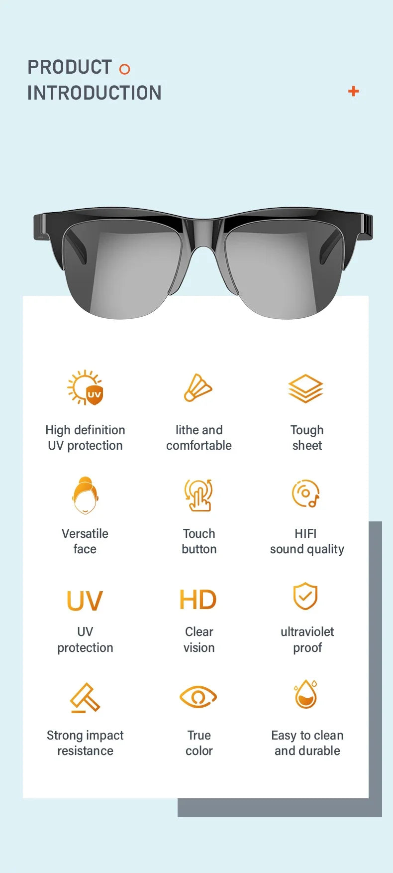 Neue intelligente Bluetooth V5.3-Sonnenbrille, Brille für Anrufe, Outdoor-Sport-Kopfhörer, HIFI, schwarze Technologie, Anti-Touch-UV-Schutz für Männer und Frauen