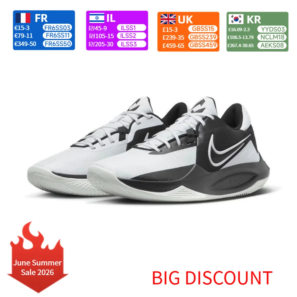 Nike Precision 6 Unisex-Laufschuhe, Stabilitätsunterstützung, Dämpfung, leicht, atmungsaktiv, für das tägliche Training DD9535-007