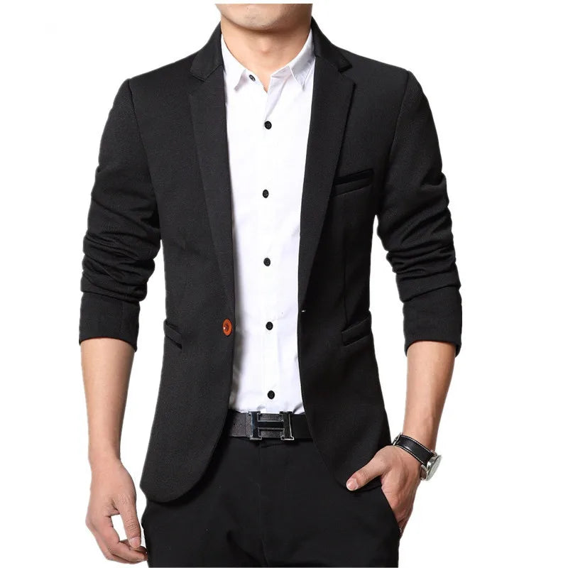2024 männer Slim fit Neue Mode Blazer Anzug Jacke Schwarz Blau Rot Plus größe L bis 5XL Männliche Blazer Herren mantel Hochzeit Kleid