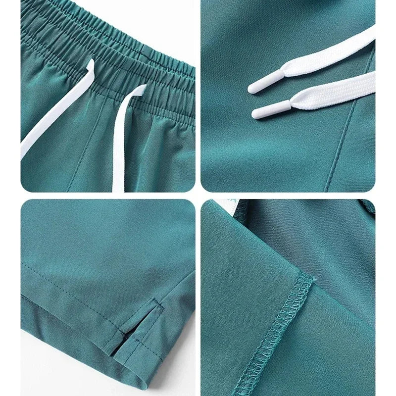 Gym Shorts Herren Sport Jogginghose Taschen Gym Casual Shorts Basic Leichte Hosen Laufen Jogging Strand Shorts Männer Bademode