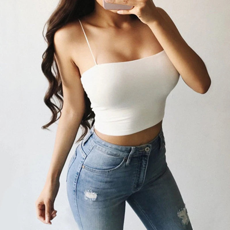 Frauen Sommer Mode Tanks Tops Sexy Weste Ärmellose Baumwolle Straps Camis Fitness Bustier Crop Top Nahtlose Tees Schwarz Weiß Tops