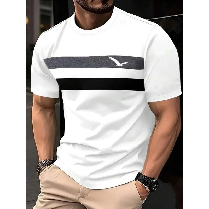 3D Gedruckt Geometrische Spleißen T Shirt Für Männer Bunte Streifen Muster T-Shirts Sommer Casual Oansatz Tees Lose Kurzen Ärmeln