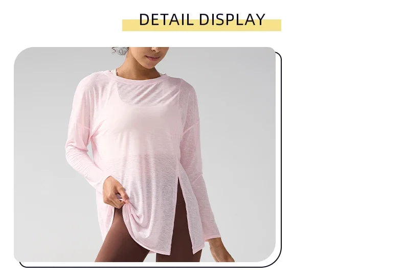Gym Sport Tops Workout T-shirts Frauen Yoga Kleidung Laufen Lose Schlank Schnell Trocknend Training Langarm Bluse Fitness Tops 👚