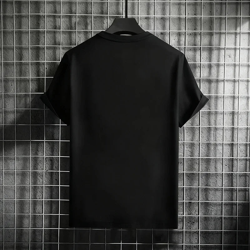 Herren-T-Shirt, hochwertig, 100 % Baumwolle, Rundhalsausschnitt, kurze Ärmel, klassisch, schwarz, weiß, reine Farbe, T-Shirts, Frühling, Sommer, lässig, cooles Oberteil
