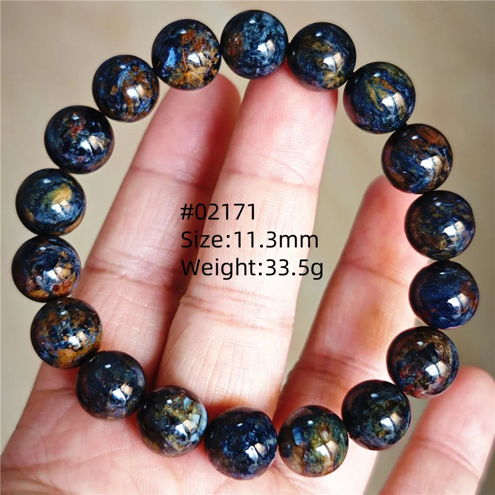 Natürliche blaue Pietersite Runde Perlen Armband Schmuck 12,5 mm Feuer Pietersite Namibia Feuer Pietersite Seltene Steinperlen AAAAAA