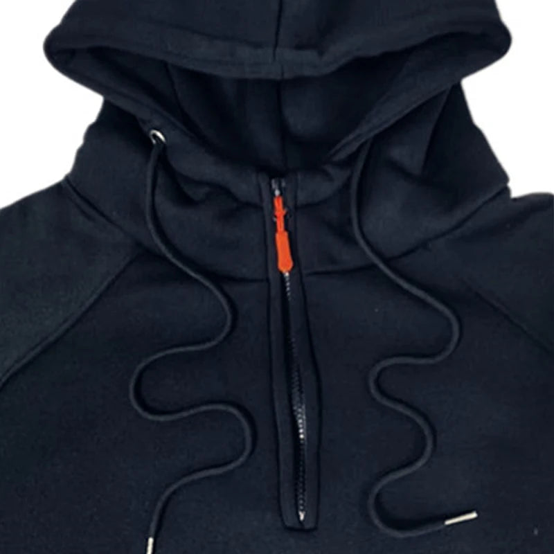 Neuer modischer Herrenpullover mit Reißverschluss, langärmeliges Sweatshirt, lässiges Herbst-Sweatshirt, Frühlings- und Herbststil mit mehreren Taschen