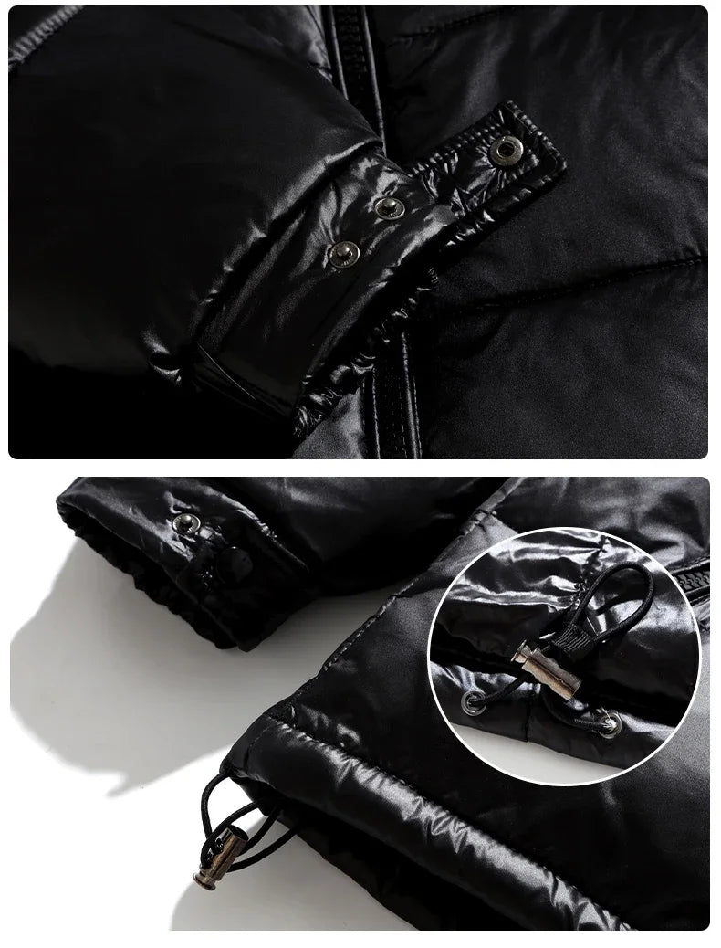 2024 Winter Neue Herren Puffer Jacke Mode Dicke Männer Frauen Ente Unten Jacke Im Freien Warme Casual Mäntel Feste Kapuze Mäntel