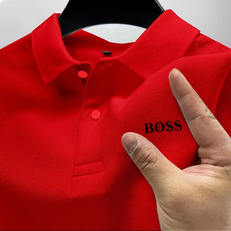 Kurzarm-Poloshirt für Herren, schnell trocknend, atmungsaktiv, lässig, stilvoll, Business, Sport, Sommer, hoch, neu, 2025